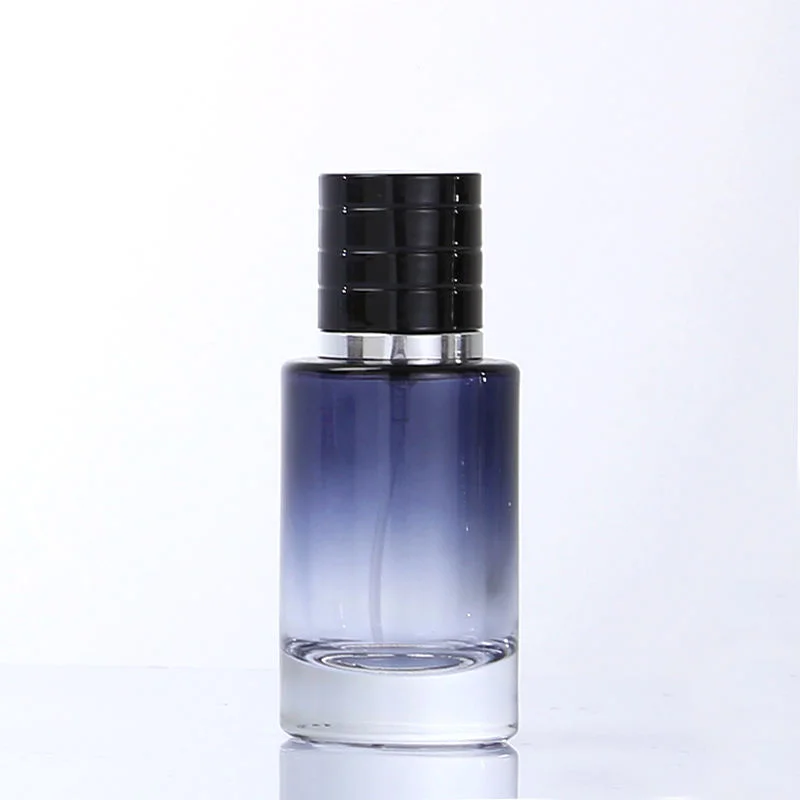 gradient blue glass perfume oil spray bottle