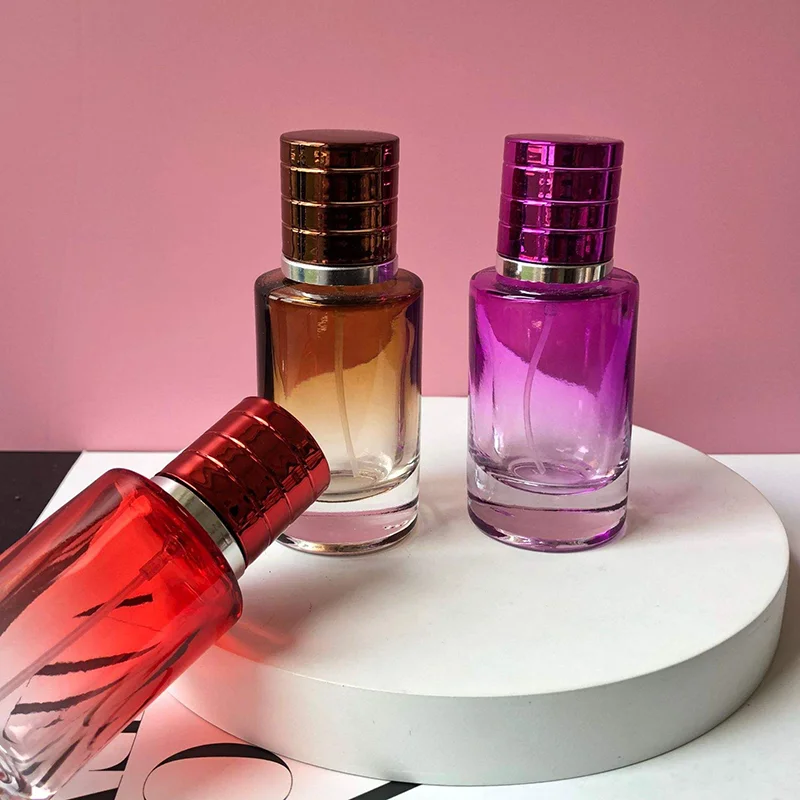 gradient red purple perfume bottle