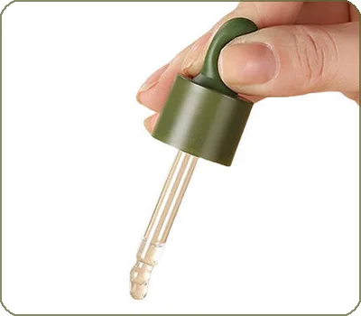 green collar glass pipette dropper