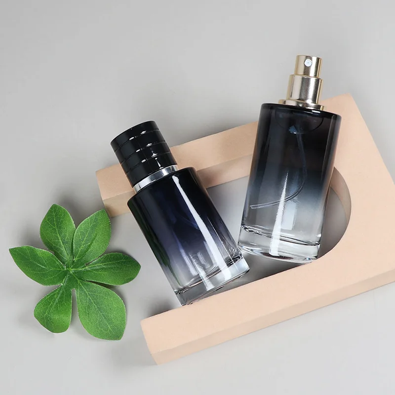 luxury 30ml gradient blue glass perfume bottle