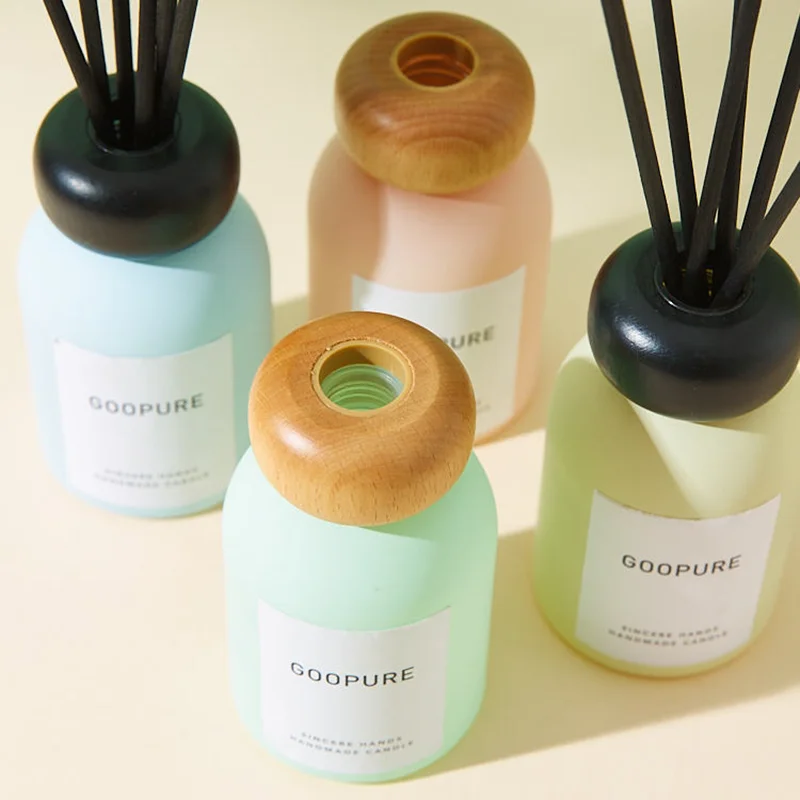 matte glass diffuser bottle with bamboo cap