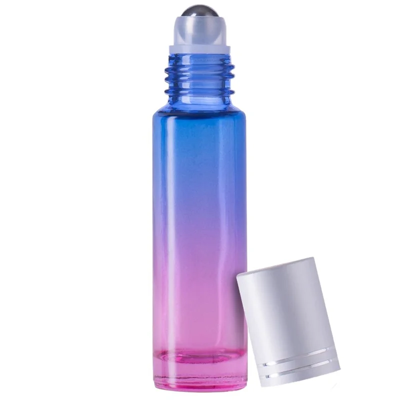 pink to blue gradient glass roll on bottle