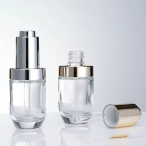 push button glass dropper bottle