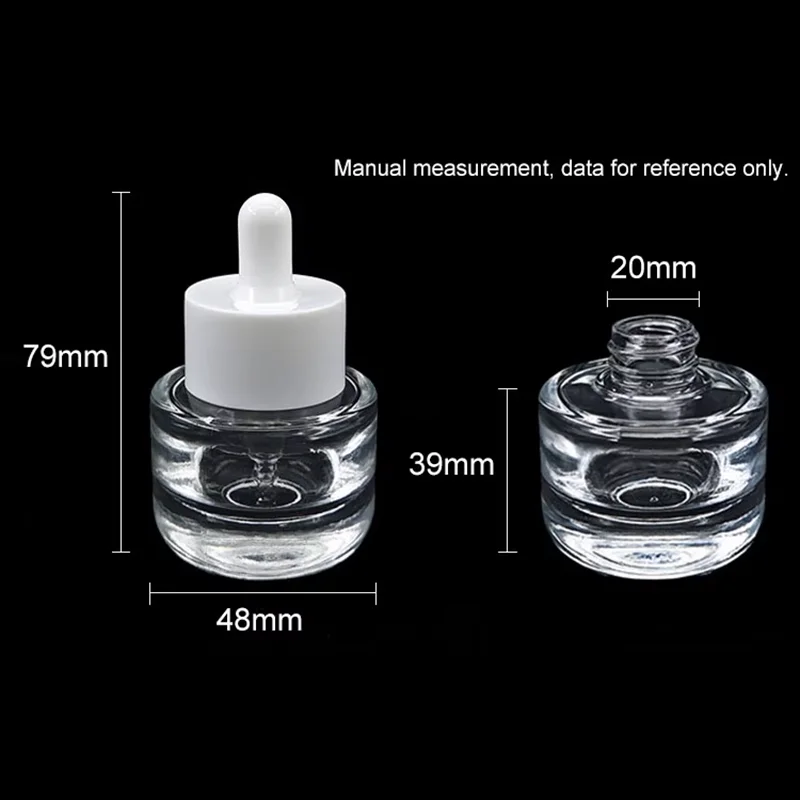 small clear glass essential oil dropper bottle