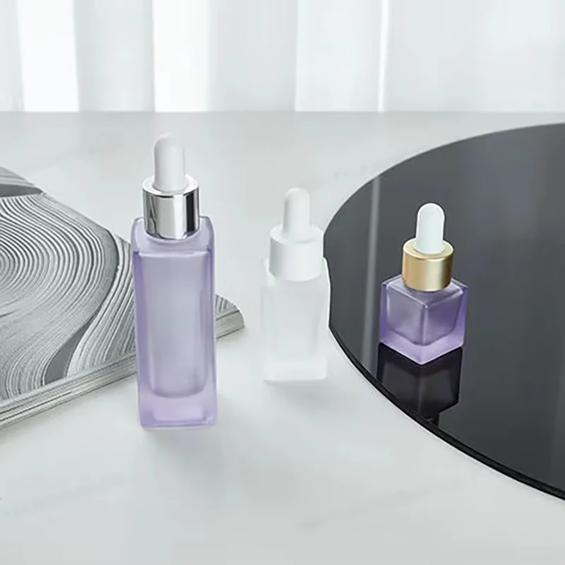 square frosted glass dropper bottles