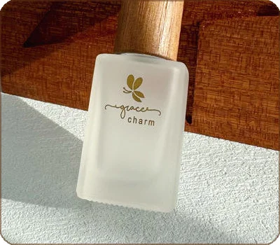 square frosted glass essential oil bottle