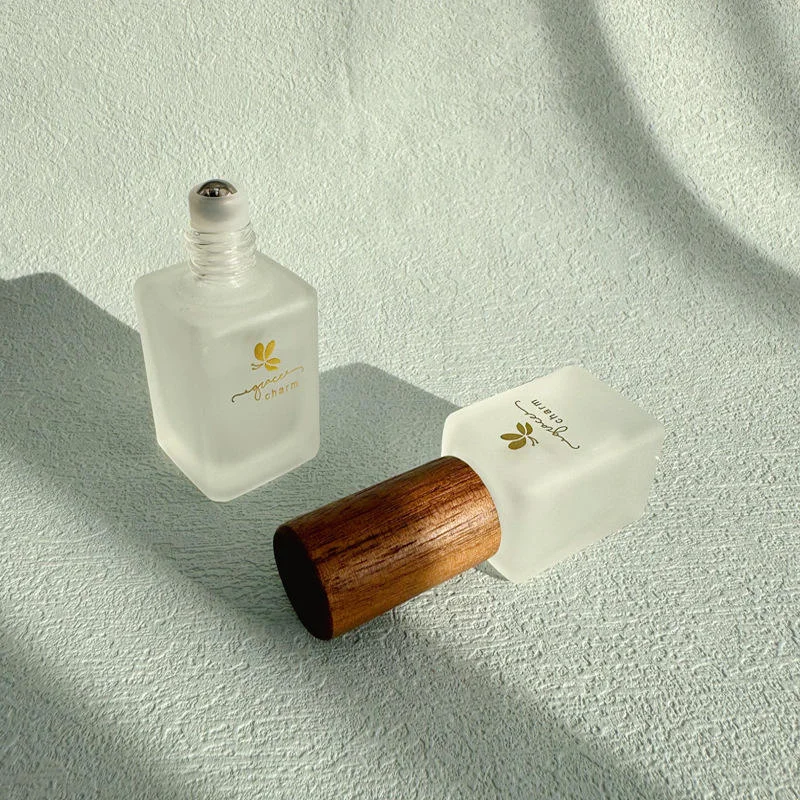 square glass roll on bottle