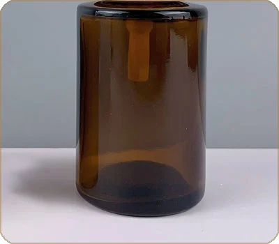 thick glass amber pump bottle