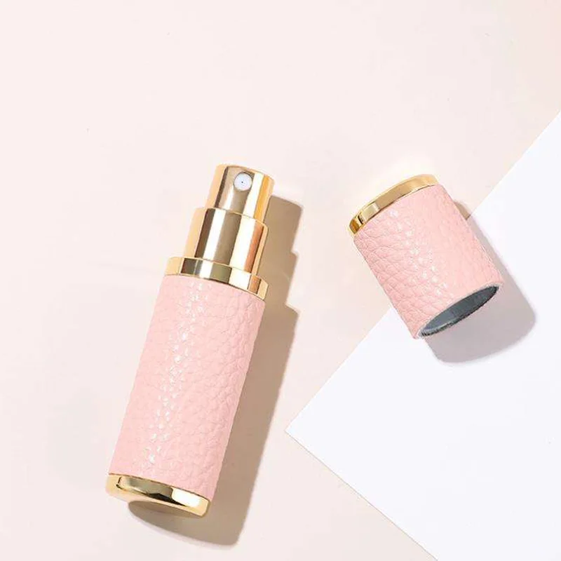 vintage pink perfume bottle