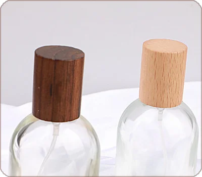 walnut wood cap perfume bottle