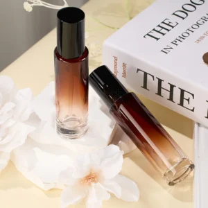 amber glass bottle with lotion pump