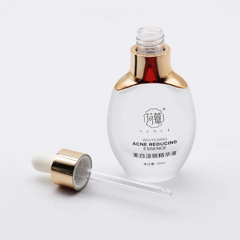 custom logo printed glass serum bottle
