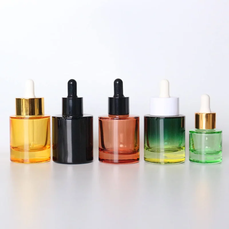 empty glass essential oil bottles