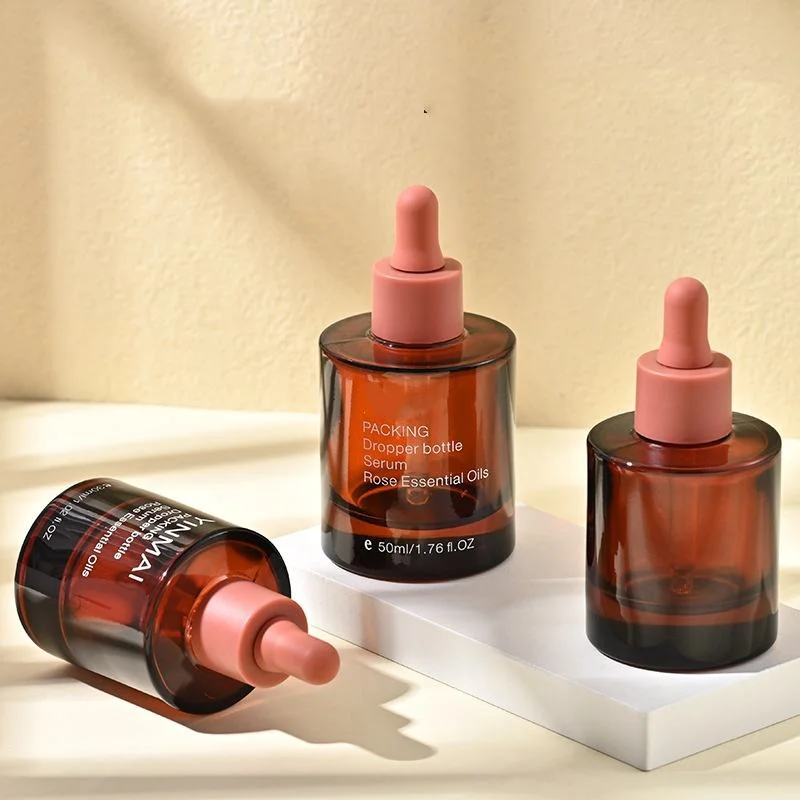 empty glass red dropper bottles