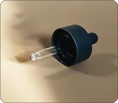 glass dropper with black collar