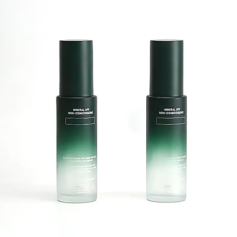 gradient green glass dropper bottle