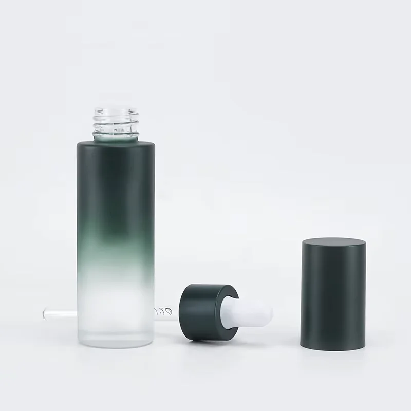 gradient green perfume bottle with dropper