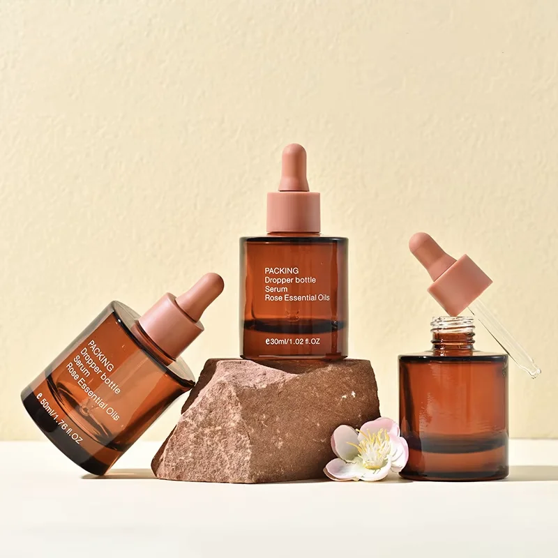 red brown ultraviolet dropper bottles