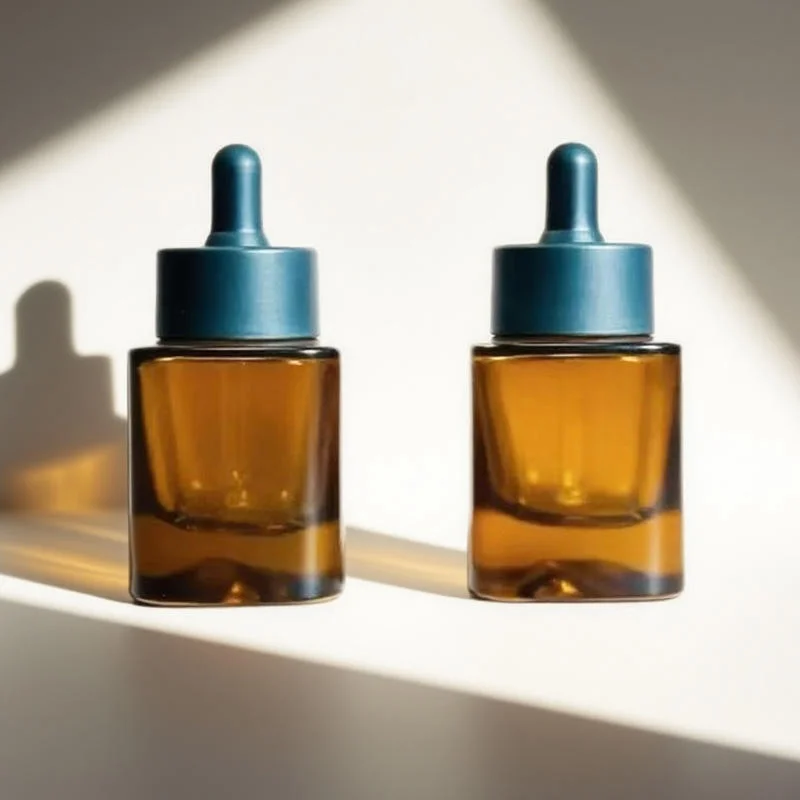 snow mountain base square glass dropper bottles