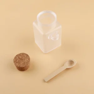 square plastic bath salt storage jar