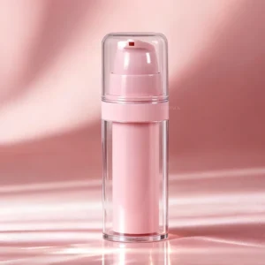 1 oz airless pump bottle pink cosmetic packaging