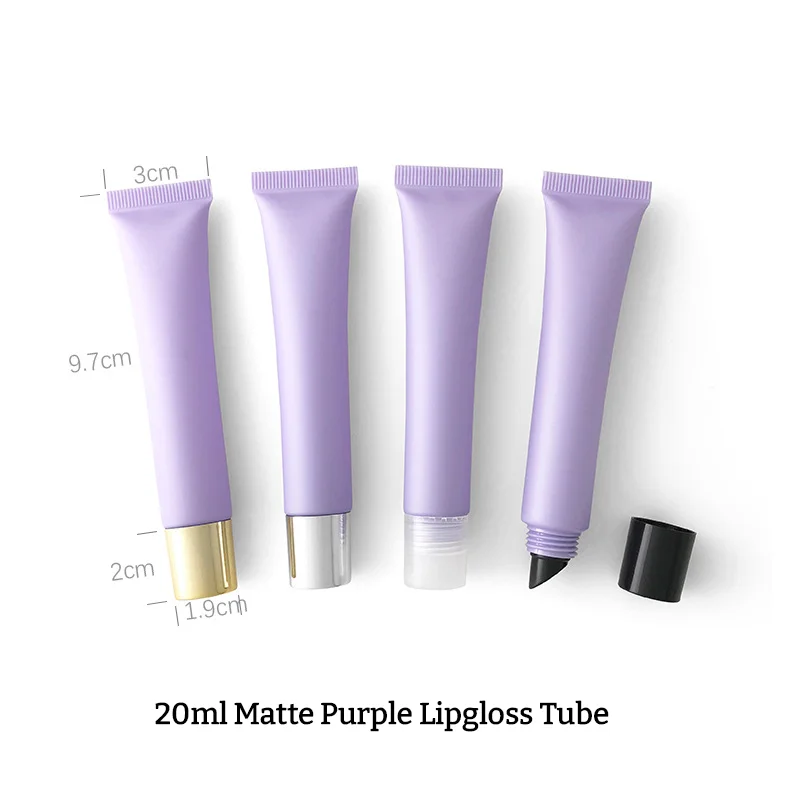20ml matte purple squeeze lipgloss tube