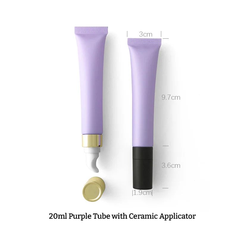 20ml purple cosmetic tube with ceramic applicator