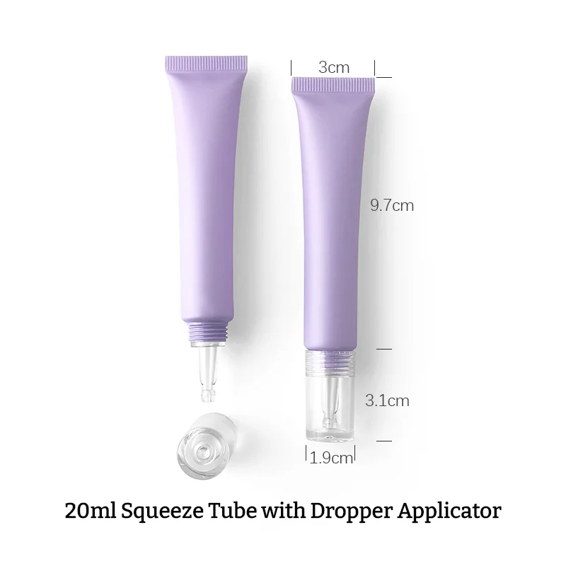20ml purple squeeze cosmetic dropper tube