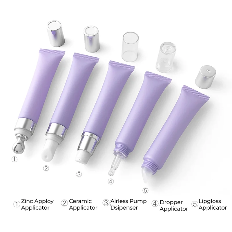 matte purple squeeze cosmetic tubes
